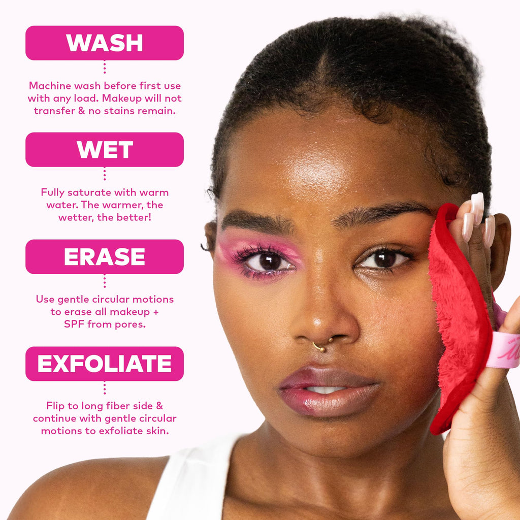 The Original MakeUp Eraser 7-Day Set, Erase All Makeup with Just Water, Including Waterproof Mascara, Eyeliner, Foundation, Lipstick, Sunscreen, and More! Seashells, 7ct.