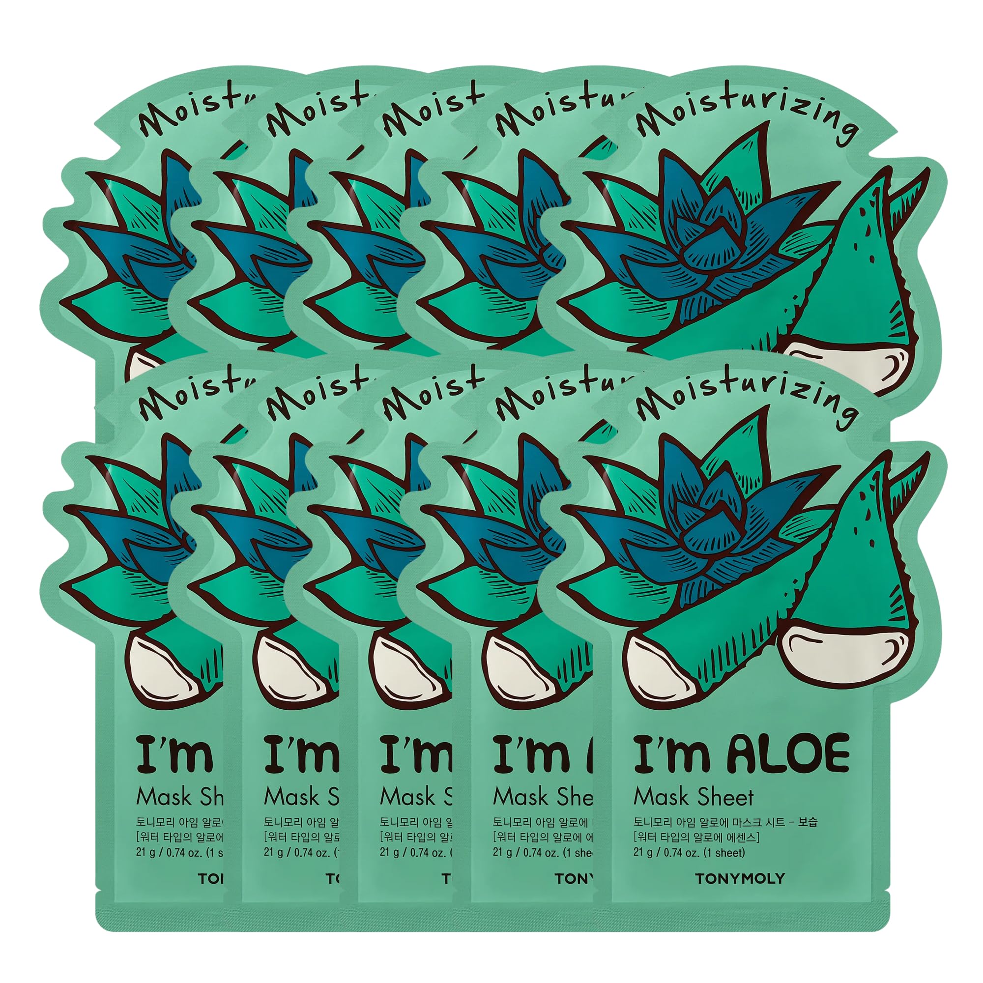 TONYMOLY I’m Sheet Mask Gift Set – Korean Face Mask Variety Pack with Hydrating & Vitamin Essences, 10 Pack