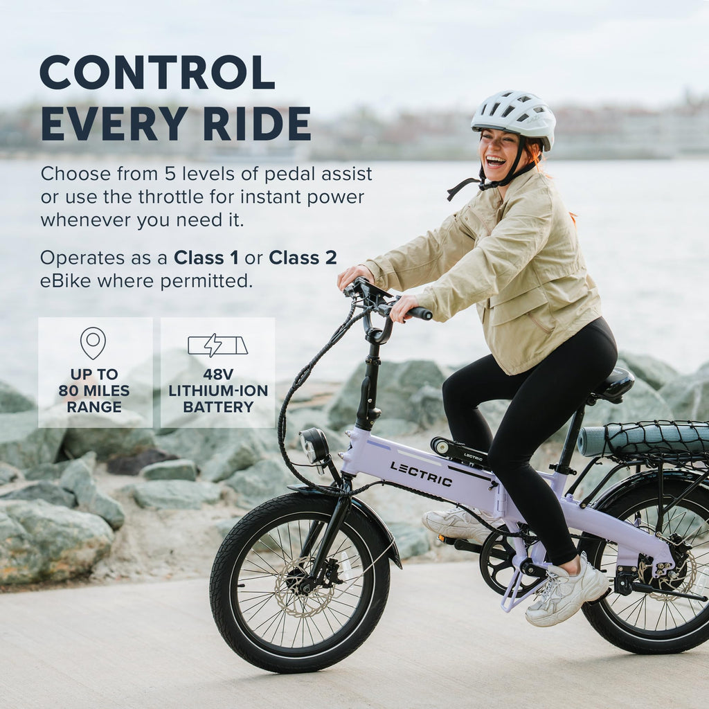 LECTRIC XP Lite2 Folding Electric Bike for Adults - Lightweight eBike with a 48V Battery Powers Up to 45-80 Mile Range, 20Mph Peak 819W Motor, Hydraulic Brakes, LCD Display, 5 Pedal Assist & Throttle