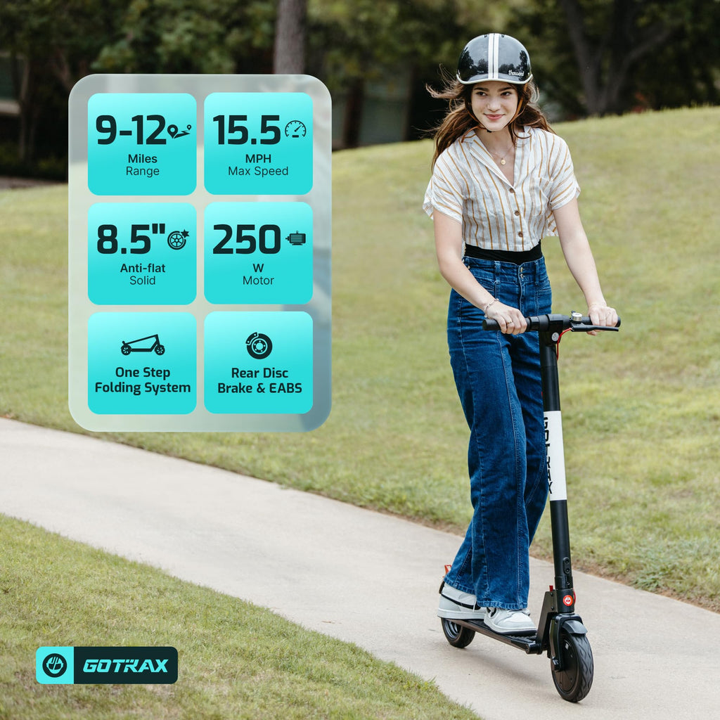 Gotrax GXL V2 Electric Scooter for Adult, 8.5" Solid Tire Max 12 Mile 15.5Mph Speed Powered By 250W Motor, Foldable Commuting E Scooter for Adult