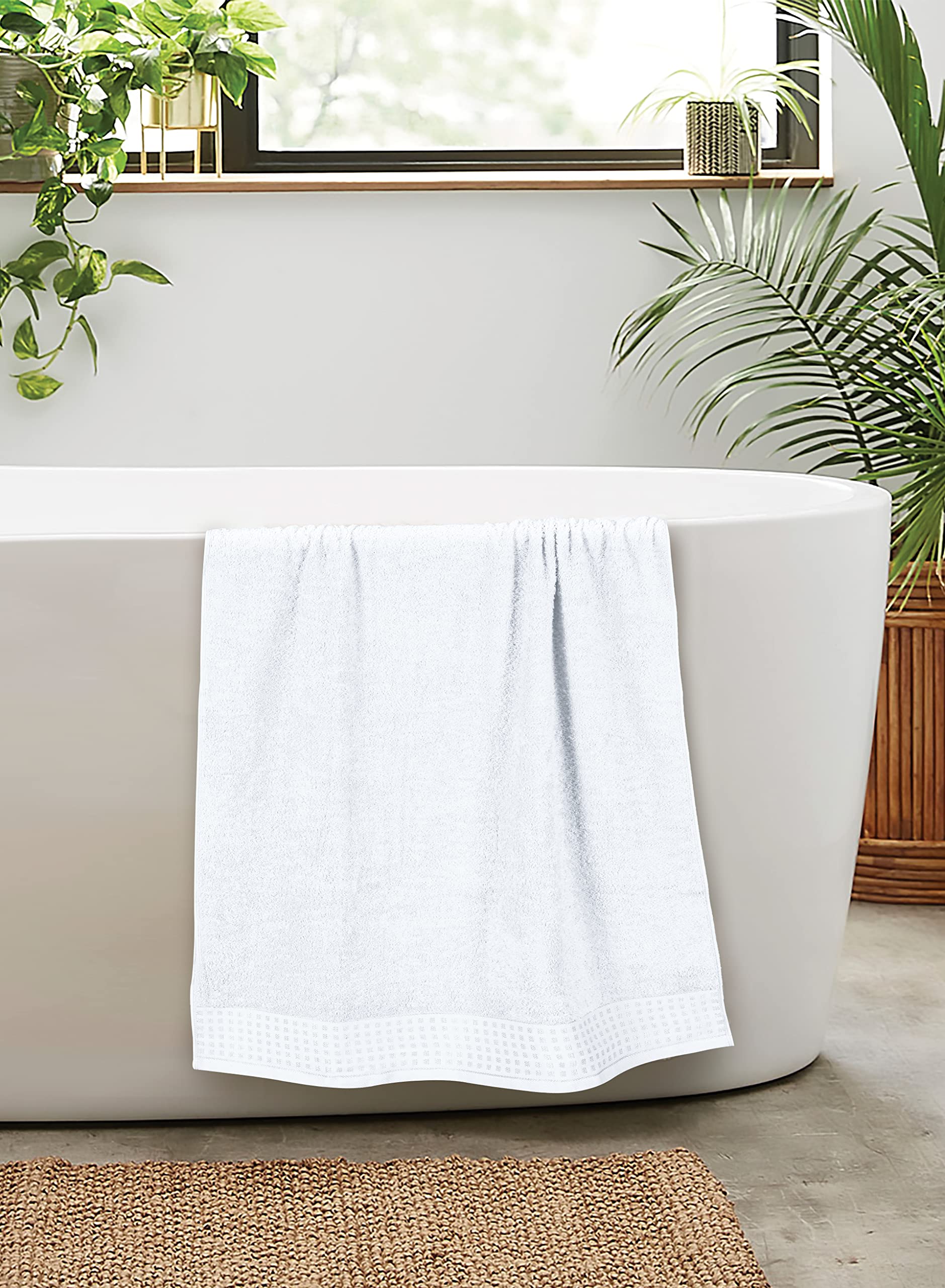 GLAMBURG 100% Cotton Ultra Soft 6 Pack Towel Set, Contains 2 Bath Towels 28x55 Inches, 2 Hand Towels 16x24 Inches & 2 Wash Coths 12x12 Inches, Compact Absorbent Lightweight & Quickdry - Pink