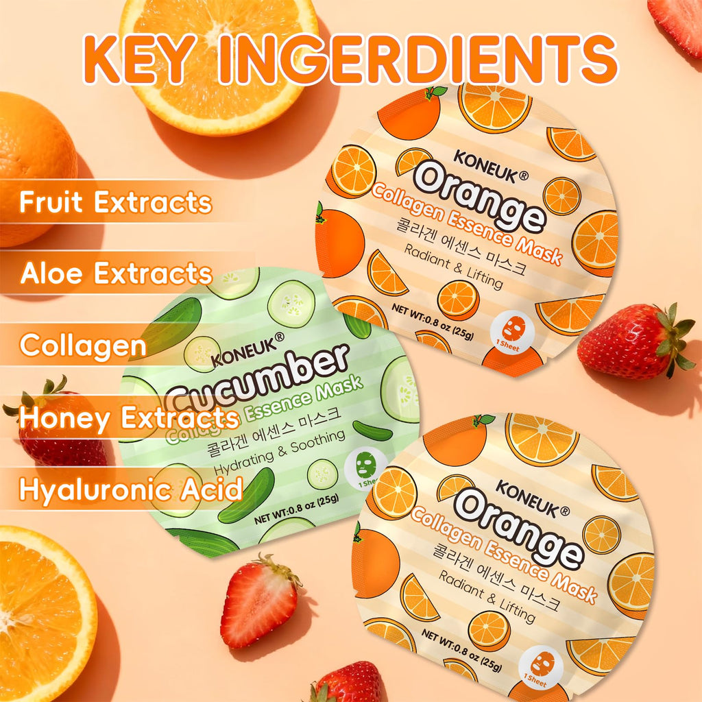 KONEUK 30 Pack Aloe Vera Hydrating Face Masks Skincare, Moisturizing & Soothing Sheet Face Mask for Skin Care, Bulk Aloe Face Masks for After Sun Skin Care, Spa Party Gifts for Women