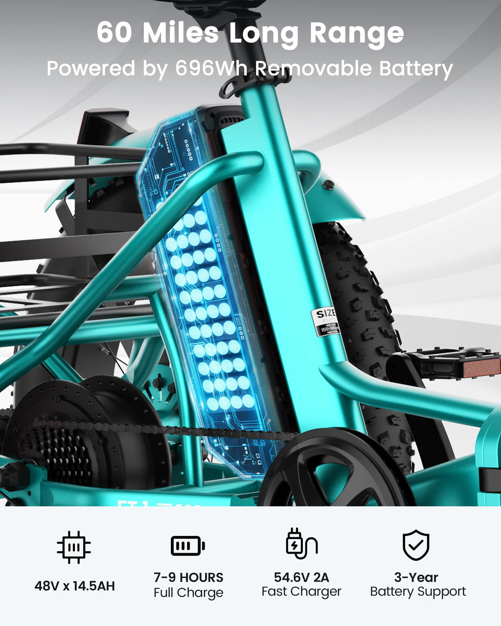 MOONCOOL Electric Tricycle for Adults, 20" x 4" Fat Tire Folding Electric Trike, 48V 500W 3 Wheel Electric Bike, 7 Speed E Trikes for Adults with Removable Battery, Aluminum Frame & Large Basket