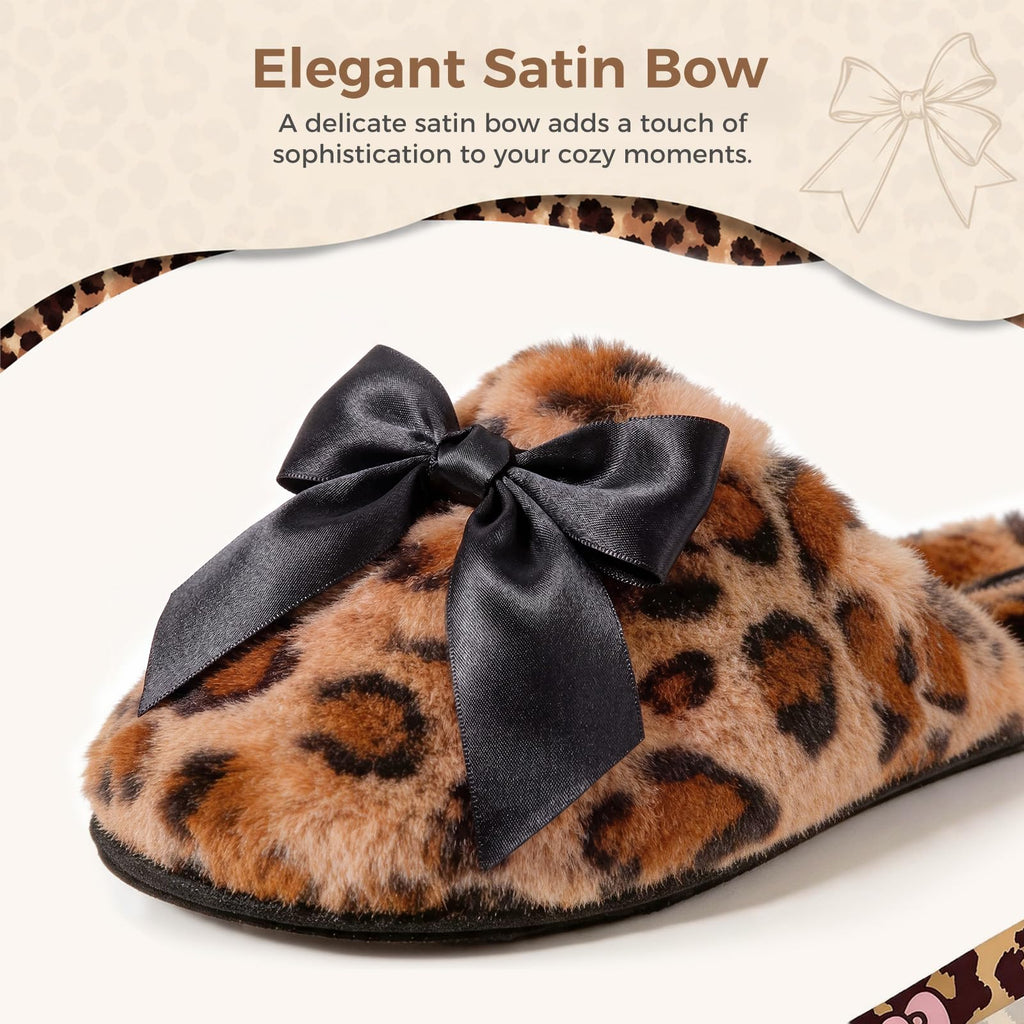 Snug Leaves Women's Fuzzy Scuff Slippers Soft Comfy Memory Foam Non-slip Indoor House Shoes