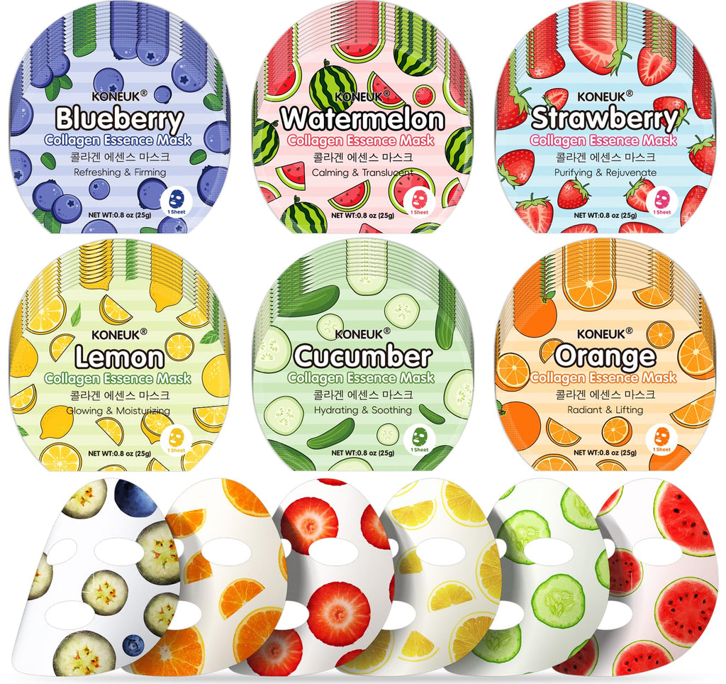 KONEUK 30 Pack Aloe Vera Hydrating Face Masks Skincare, Moisturizing & Soothing Sheet Face Mask for Skin Care, Bulk Aloe Face Masks for After Sun Skin Care, Spa Party Gifts for Women