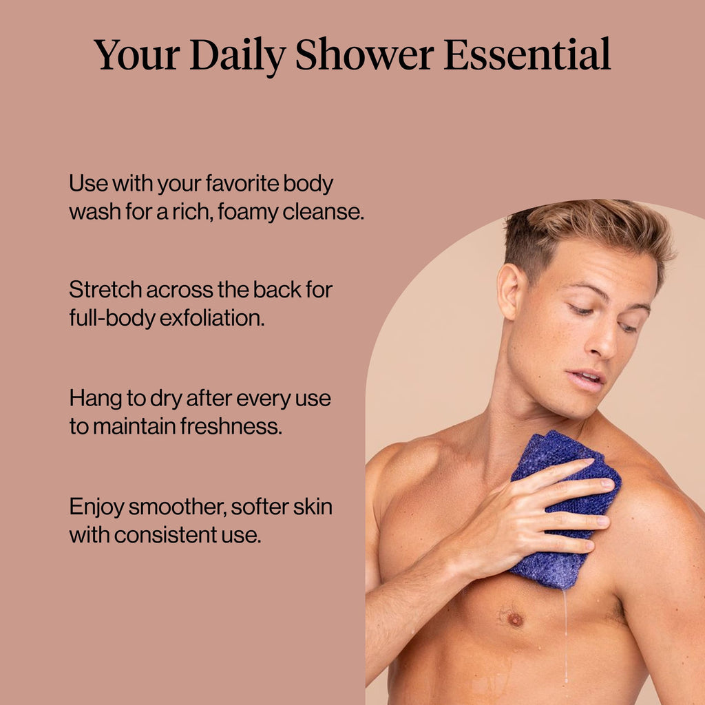 Kitsch African Net Sponge – Exfoliating Body Scrubber for Cleansing & Gentle Daily Exfoliation – Stretchable Bath Sponge for Hard-to-Reach Areas, Long-Lasting Shower Essential - Rosewood, 3 Pcs