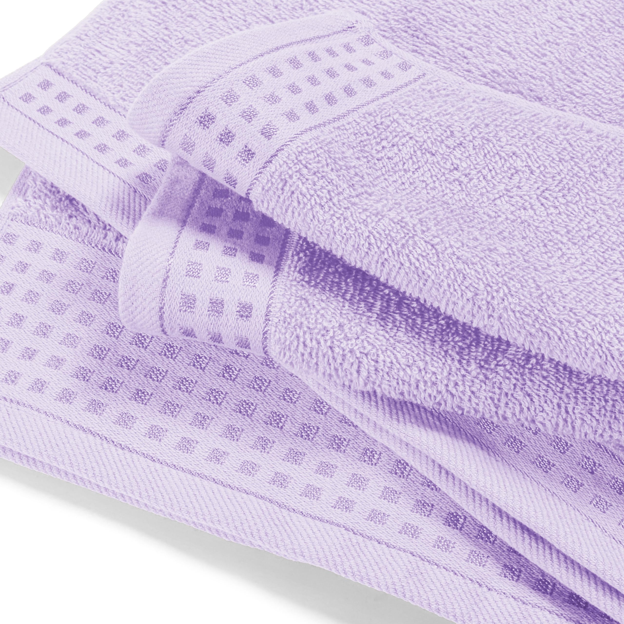 GLAMBURG 100% Cotton Ultra Soft 6 Pack Towel Set, Contains 2 Bath Towels 28x55 Inches, 2 Hand Towels 16x24 Inches & 2 Wash Coths 12x12 Inches, Compact Absorbent Lightweight & Quickdry - Pink