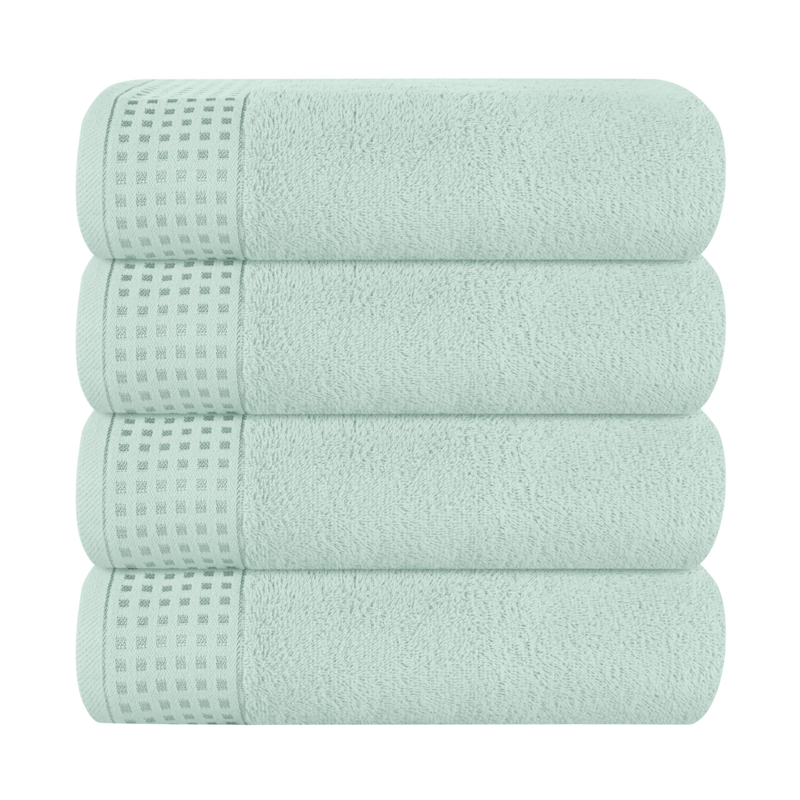 GLAMBURG 100% Cotton Ultra Soft 6 Pack Towel Set, Contains 2 Bath Towels 28x55 Inches, 2 Hand Towels 16x24 Inches & 2 Wash Coths 12x12 Inches, Compact Absorbent Lightweight & Quickdry - Pink