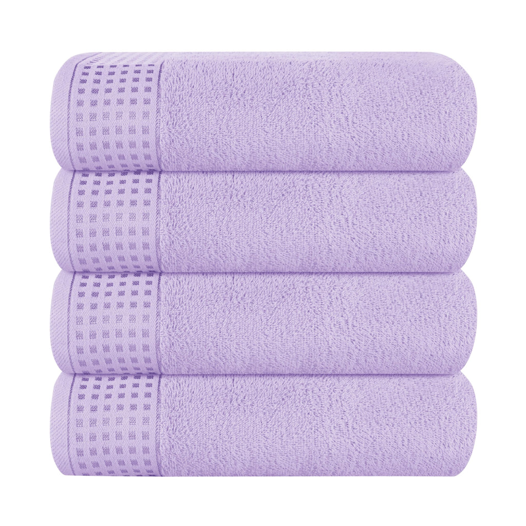 GLAMBURG 100% Cotton Ultra Soft 6 Pack Towel Set, Contains 2 Bath Towels 28x55 Inches, 2 Hand Towels 16x24 Inches & 2 Wash Coths 12x12 Inches, Compact Absorbent Lightweight & Quickdry - Pink