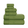 GLAMBURG 100% Cotton Ultra Soft 6 Pack Towel Set, Contains 2 Bath Towels 28x55 Inches, 2 Hand Towels 16x24 Inches & 2 Wash Coths 12x12 Inches, Compact Absorbent Lightweight & Quickdry - Pink
