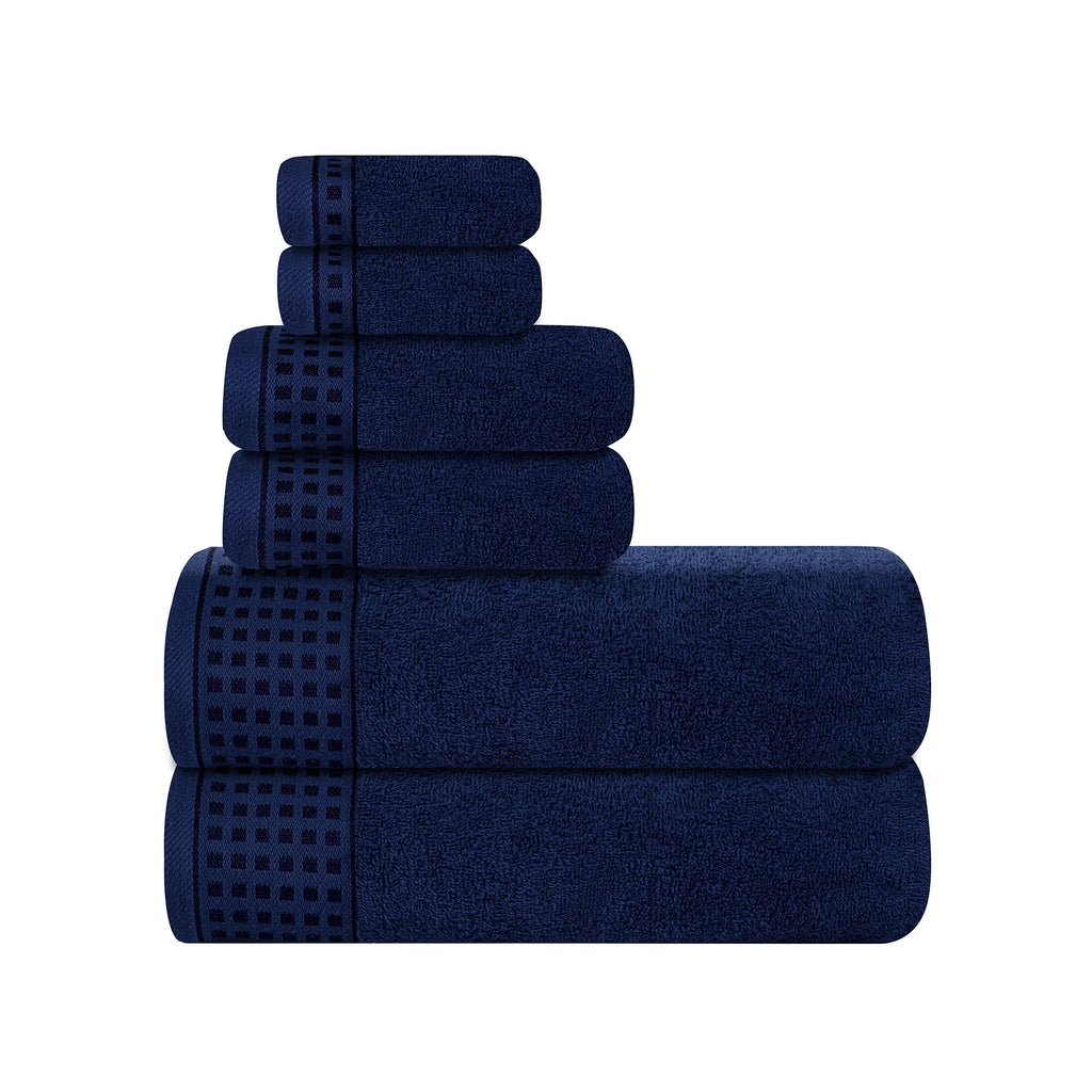 GLAMBURG 100% Cotton Ultra Soft 6 Pack Towel Set, Contains 2 Bath Towels 28x55 Inches, 2 Hand Towels 16x24 Inches & 2 Wash Coths 12x12 Inches, Compact Absorbent Lightweight & Quickdry - Pink