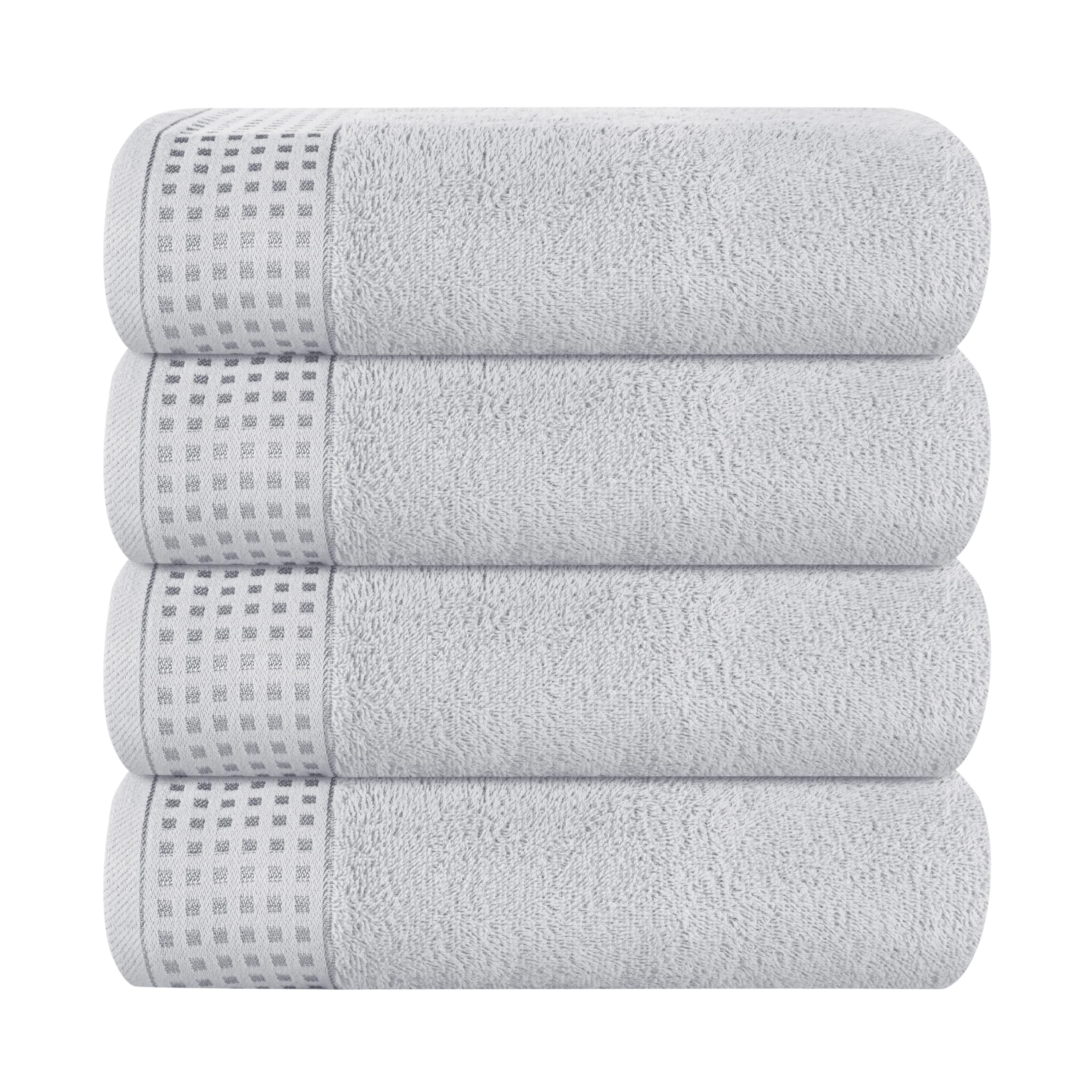 GLAMBURG 100% Cotton Ultra Soft 6 Pack Towel Set, Contains 2 Bath Towels 28x55 Inches, 2 Hand Towels 16x24 Inches & 2 Wash Coths 12x12 Inches, Compact Absorbent Lightweight & Quickdry - Pink