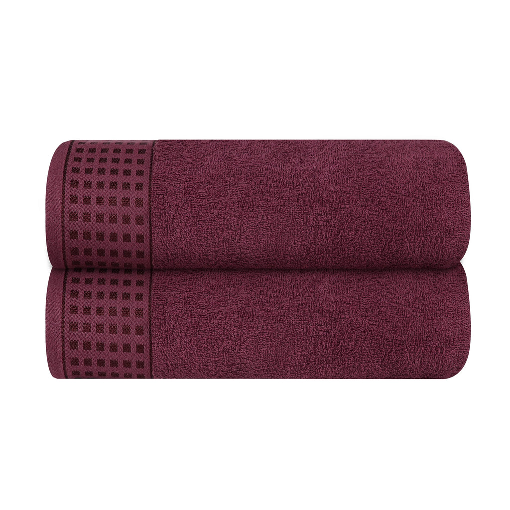 GLAMBURG 100% Cotton Ultra Soft 6 Pack Towel Set, Contains 2 Bath Towels 28x55 Inches, 2 Hand Towels 16x24 Inches & 2 Wash Coths 12x12 Inches, Compact Absorbent Lightweight & Quickdry - Pink