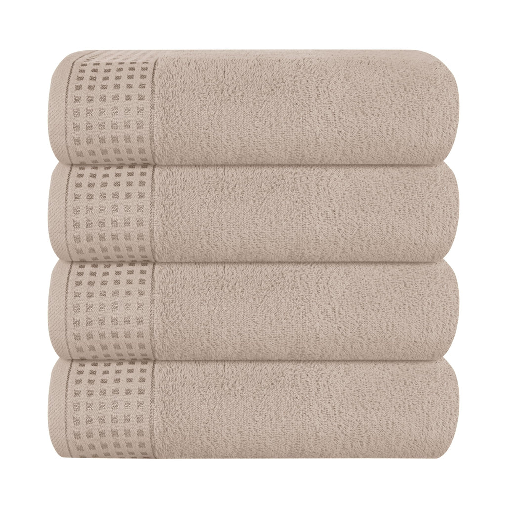 GLAMBURG 100% Cotton Ultra Soft 6 Pack Towel Set, Contains 2 Bath Towels 28x55 Inches, 2 Hand Towels 16x24 Inches & 2 Wash Coths 12x12 Inches, Compact Absorbent Lightweight & Quickdry - Pink