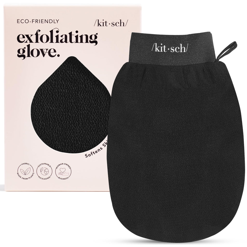 Kitsch Exfoliating Glove 1pc – Korean Exfoliating Mitt & Deep Exfoliating Body Scrubber for Shower, Bath | Body Exfoliator Glove, Dead Skin Remover | Skin Care for Smooth Skin - Leopard