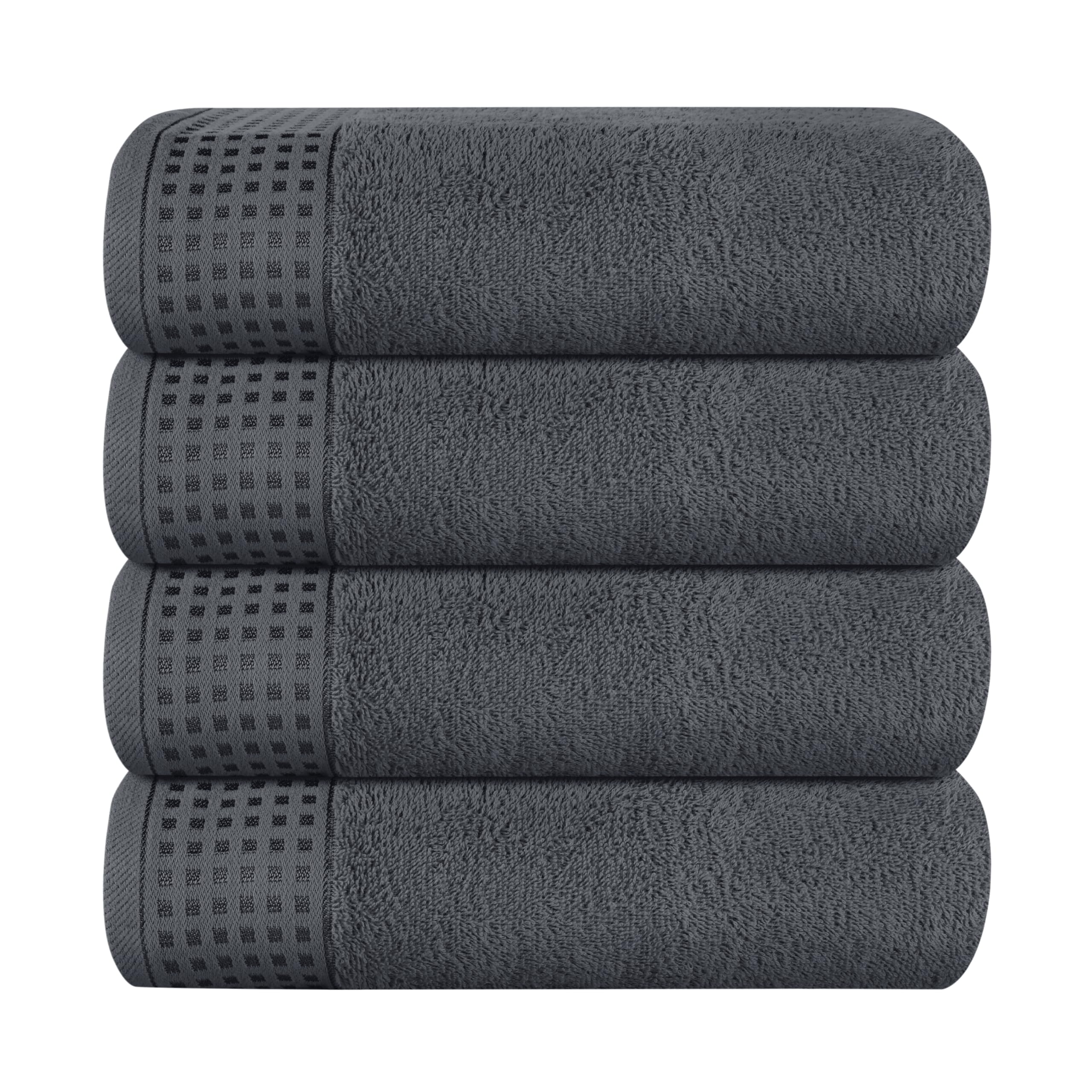 GLAMBURG 100% Cotton Ultra Soft 6 Pack Towel Set, Contains 2 Bath Towels 28x55 Inches, 2 Hand Towels 16x24 Inches & 2 Wash Coths 12x12 Inches, Compact Absorbent Lightweight & Quickdry - Pink