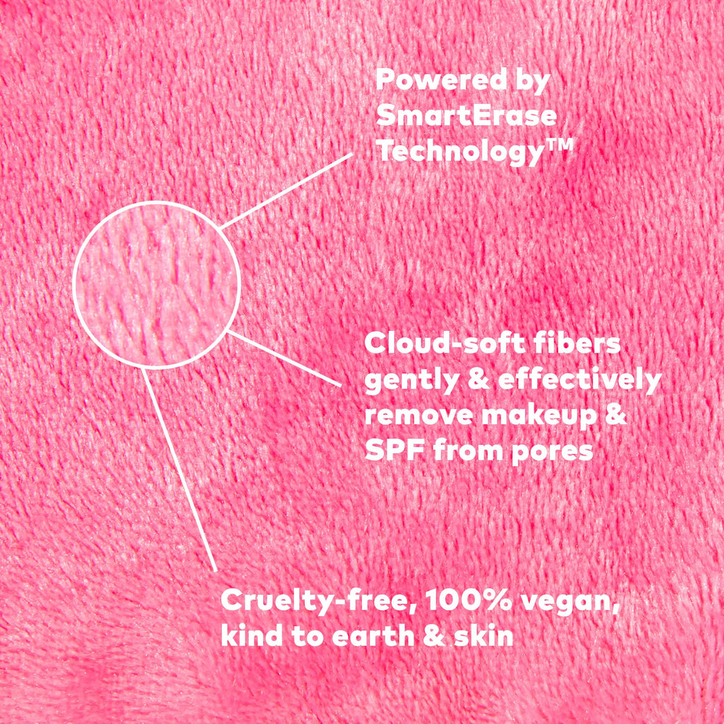 The Original MakeUp Eraser PRO, Effortlessly Remove All Makeup Using Only Water, Including Waterproof Mascara, Eyeliner, Foundation, Lipstick, Sunscreen,and More! Original Pink, 1ct.